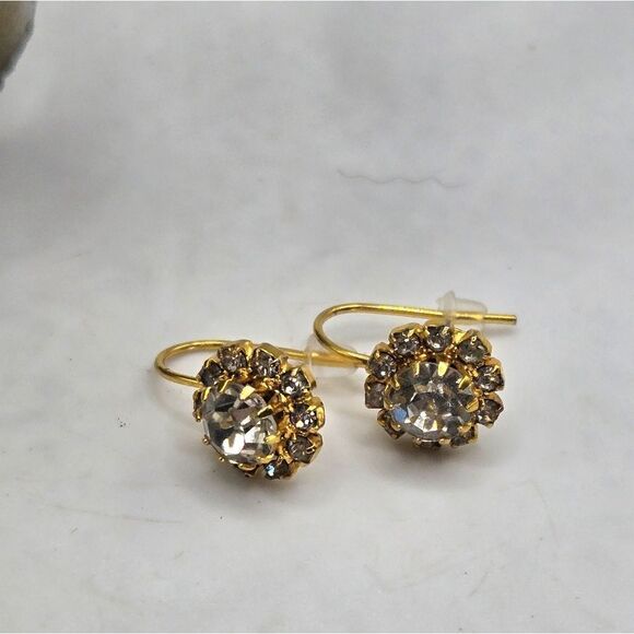 "5/$25" 2 Pairs Goldtone Sparkle Dangle Dressy Earrings - Picture 6 of 8